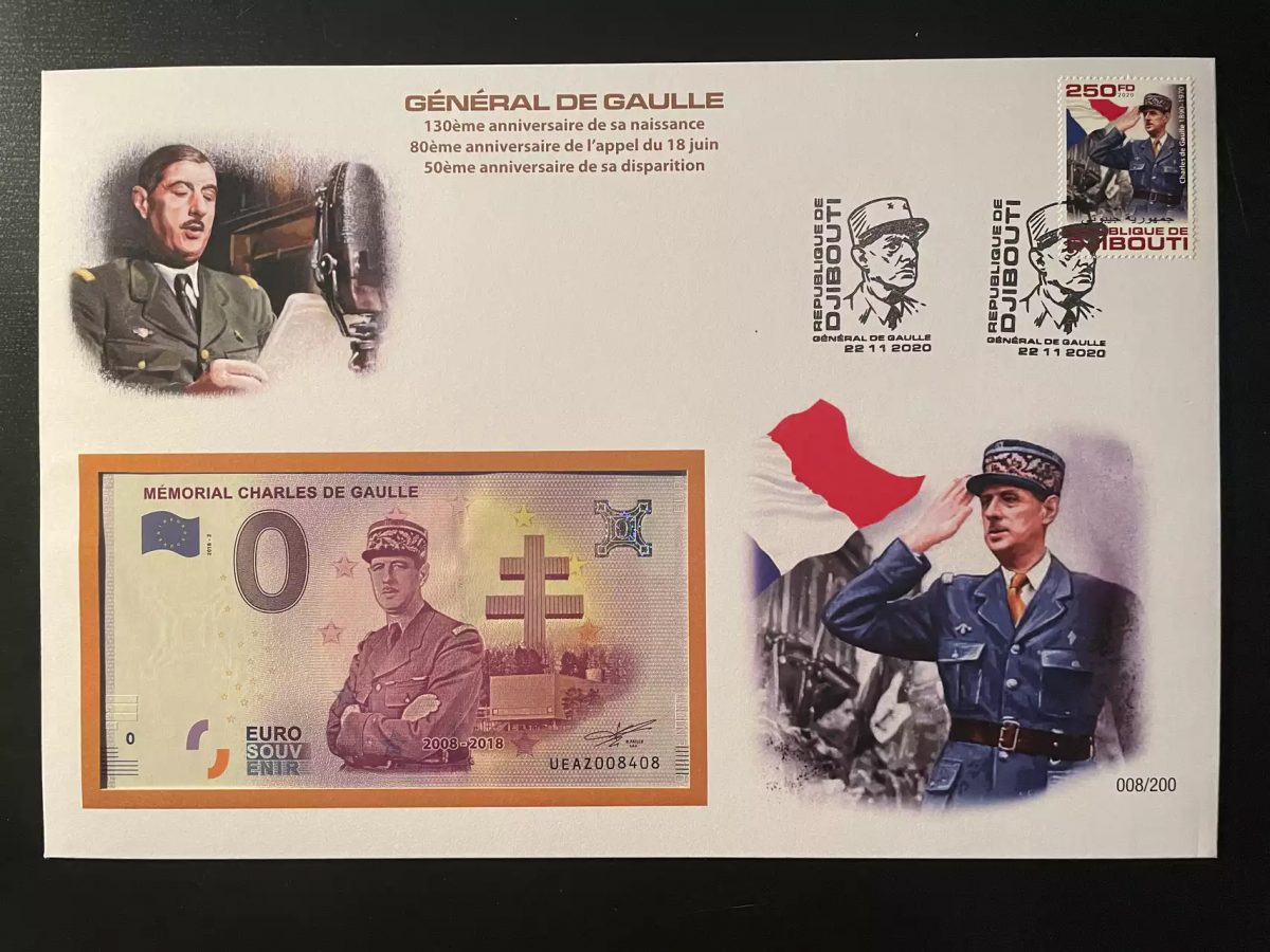 Official Euro Souvenir Cover - Général Charles de Gaulle