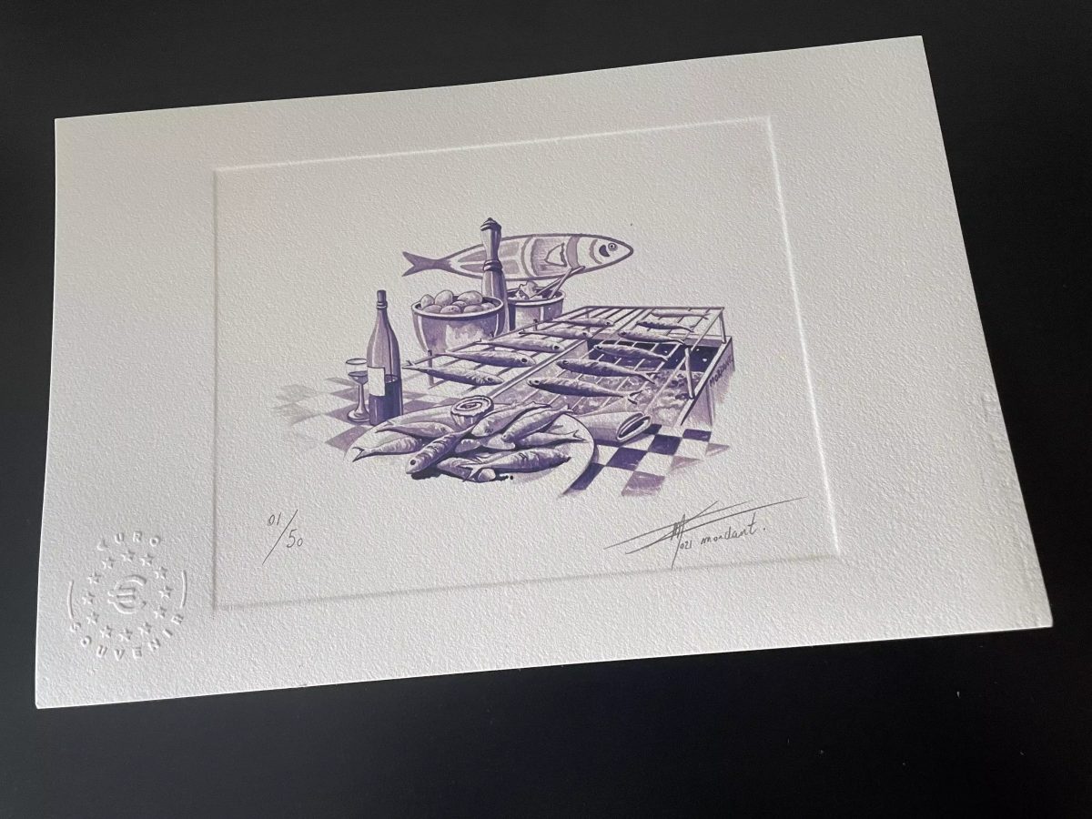Prova de artista "Sardinhas" numerada e assinada