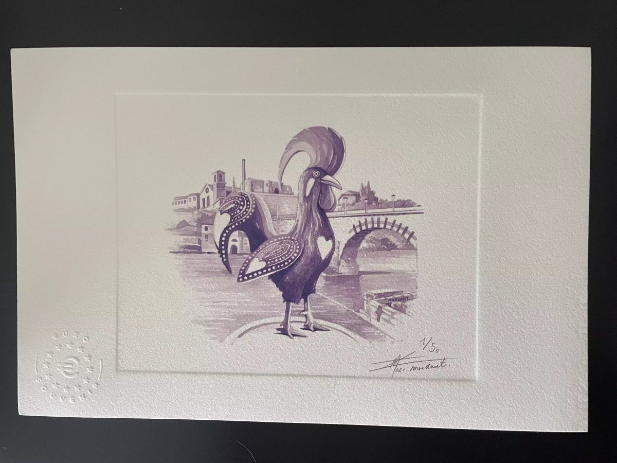 Prova de artista "Galo de Barcelos" numerada e assinada