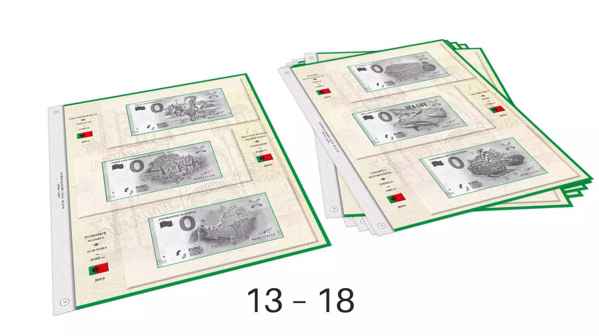 ABAFIL 6 folhas (1/2019) para notas Euro Souvenir Portugal