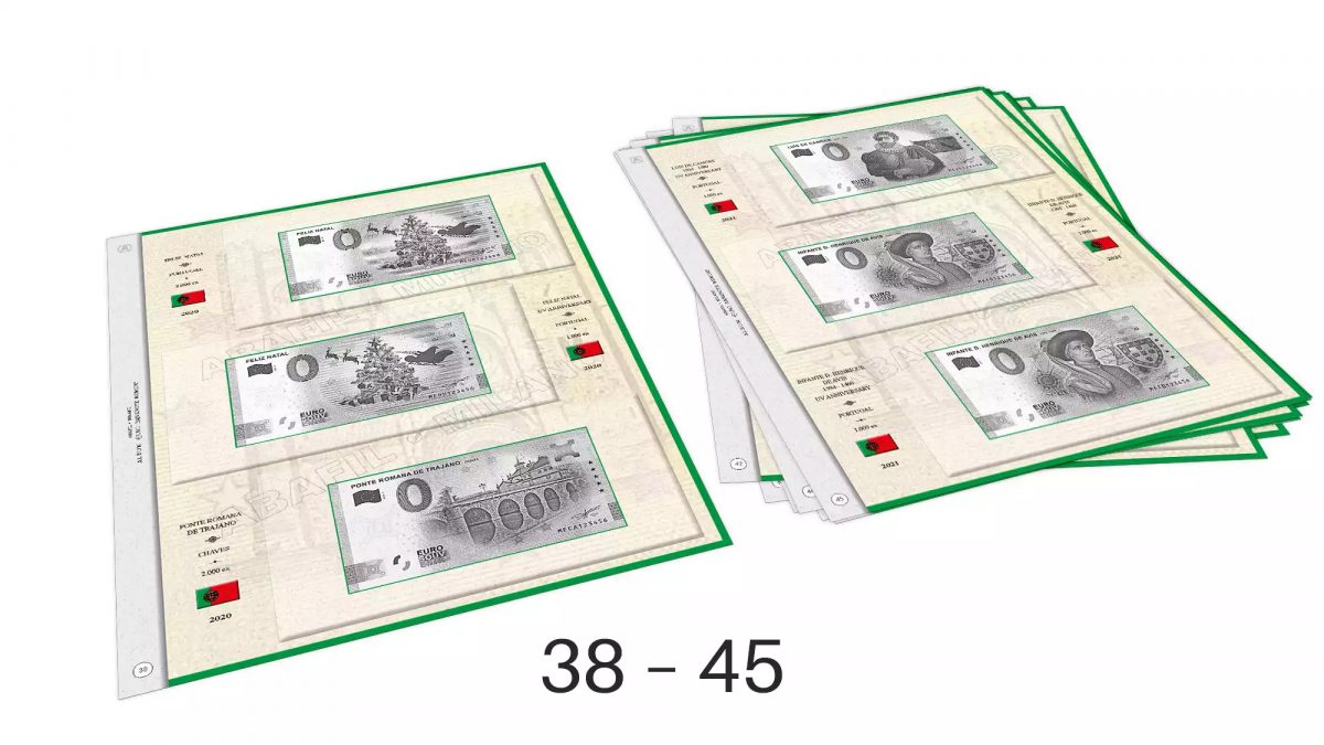 ABAFIL 8 feuilles (1/2021) pour billets 0€ Souvenir Portugal