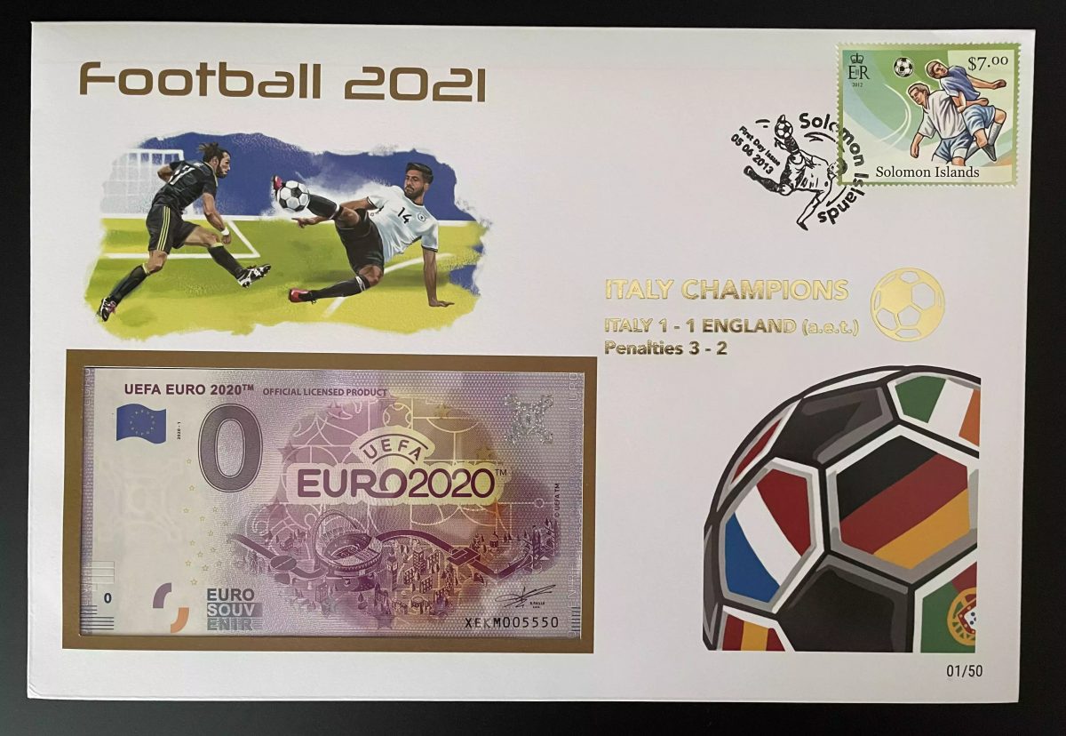 Official Euro Souvenir Cover - Football 2021 (ITALY CHAMPIONS)