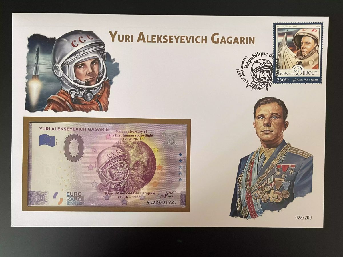 Official Euro Souvenir Cover - Yuri Alekseyevich Gagarin