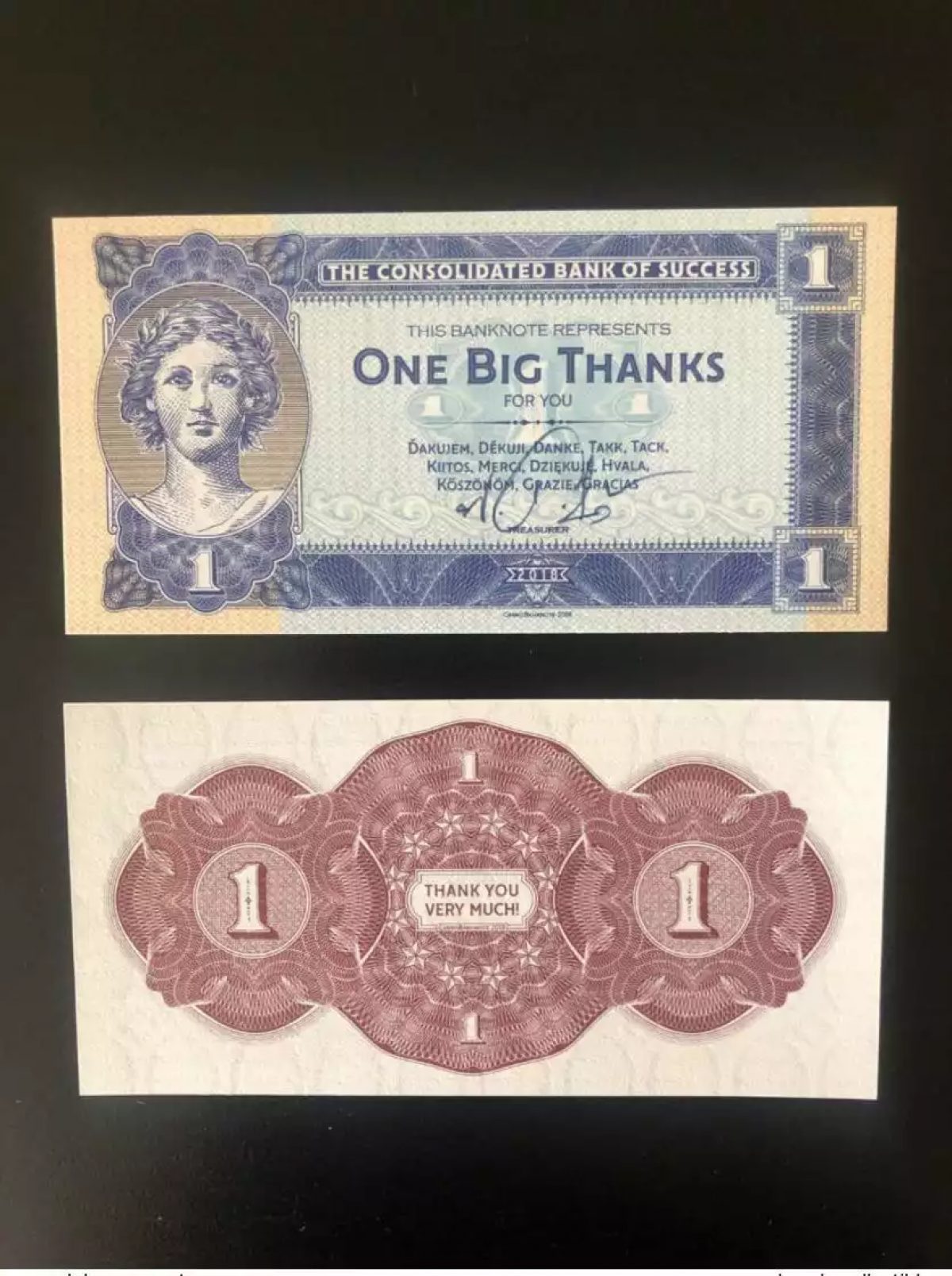 2018 Matej Gabris One Big Thanks Bank of Success UNC ESSAY Tirage limité