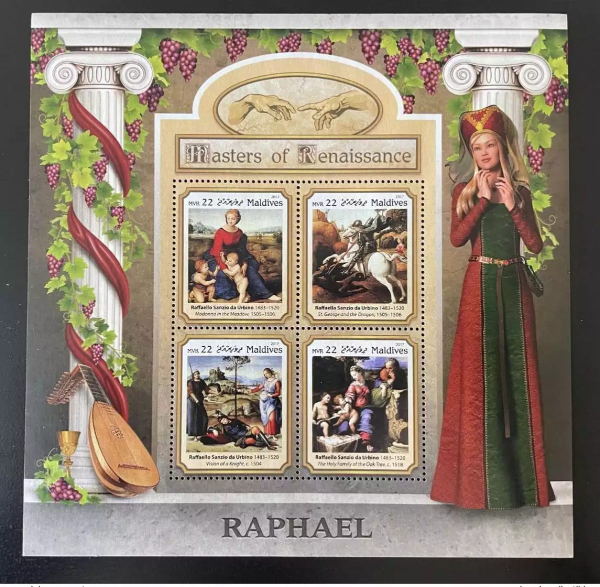 Maldives 2017 Mi.? Unissued Raphael Raffaello Masters of Renaissance Art
