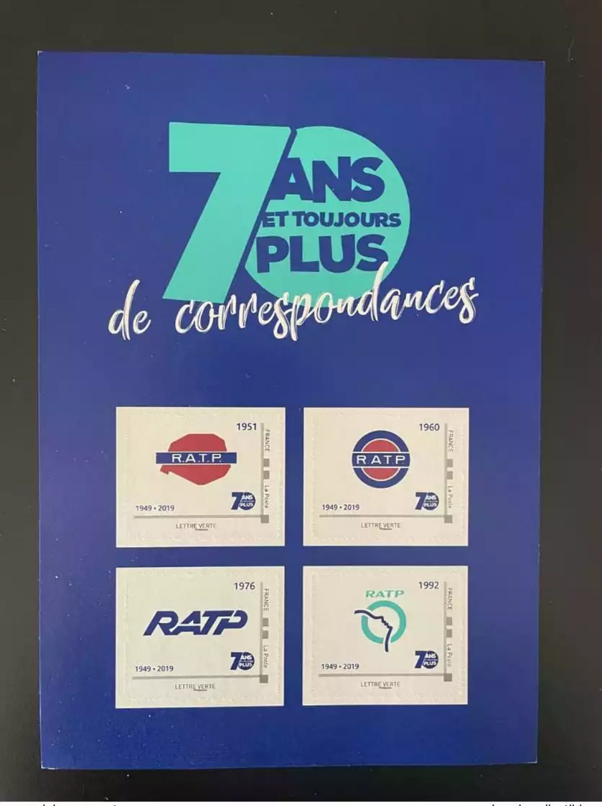 France 2019 Collection Collector RATP Métro Paris 70 ans Logos 1949 - 2019 MNH**