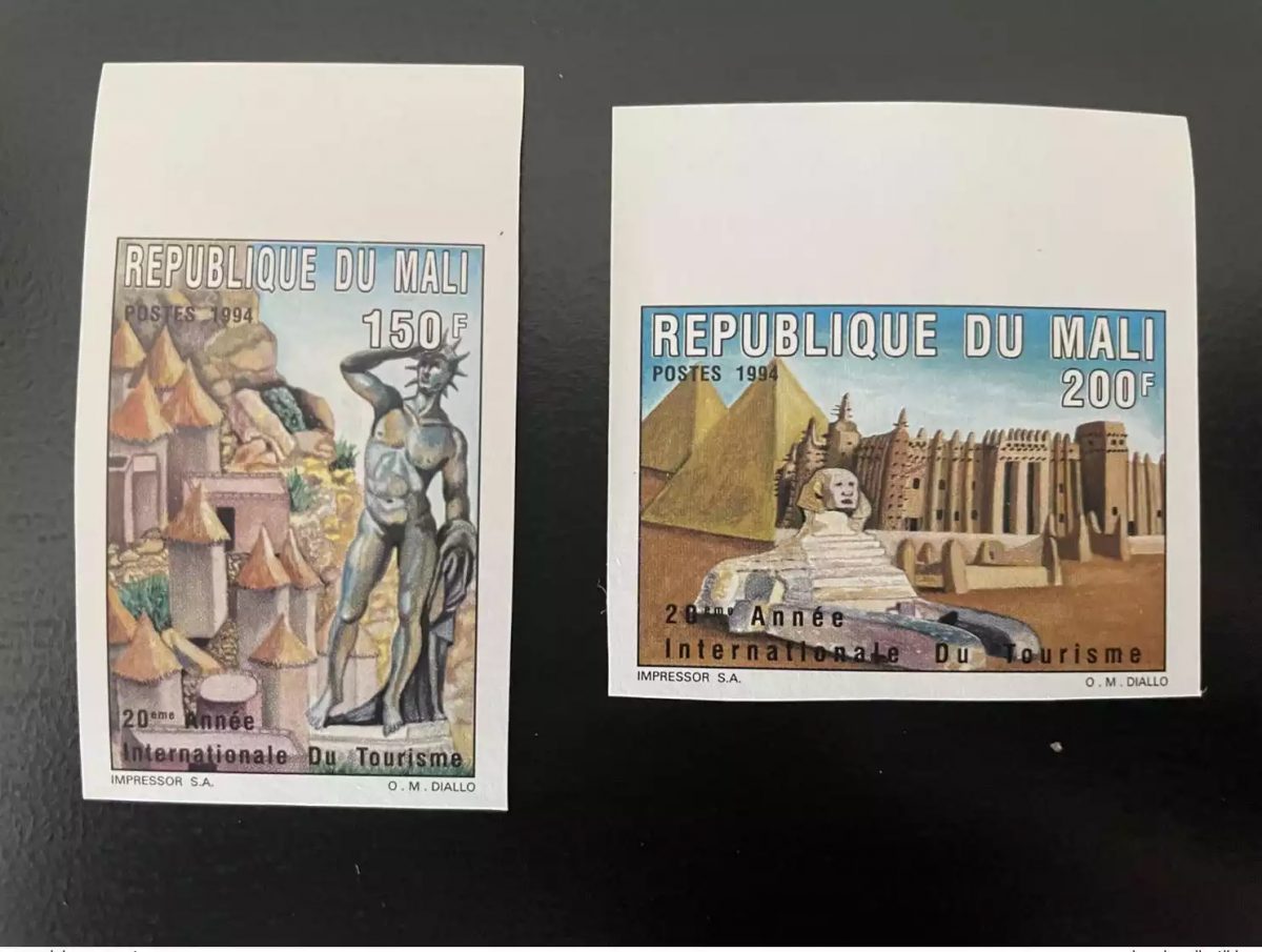 Mali 1994 Mi. 1325 - 1326A ND IMPERF Année Internationale Tourisme Egypt MNH**