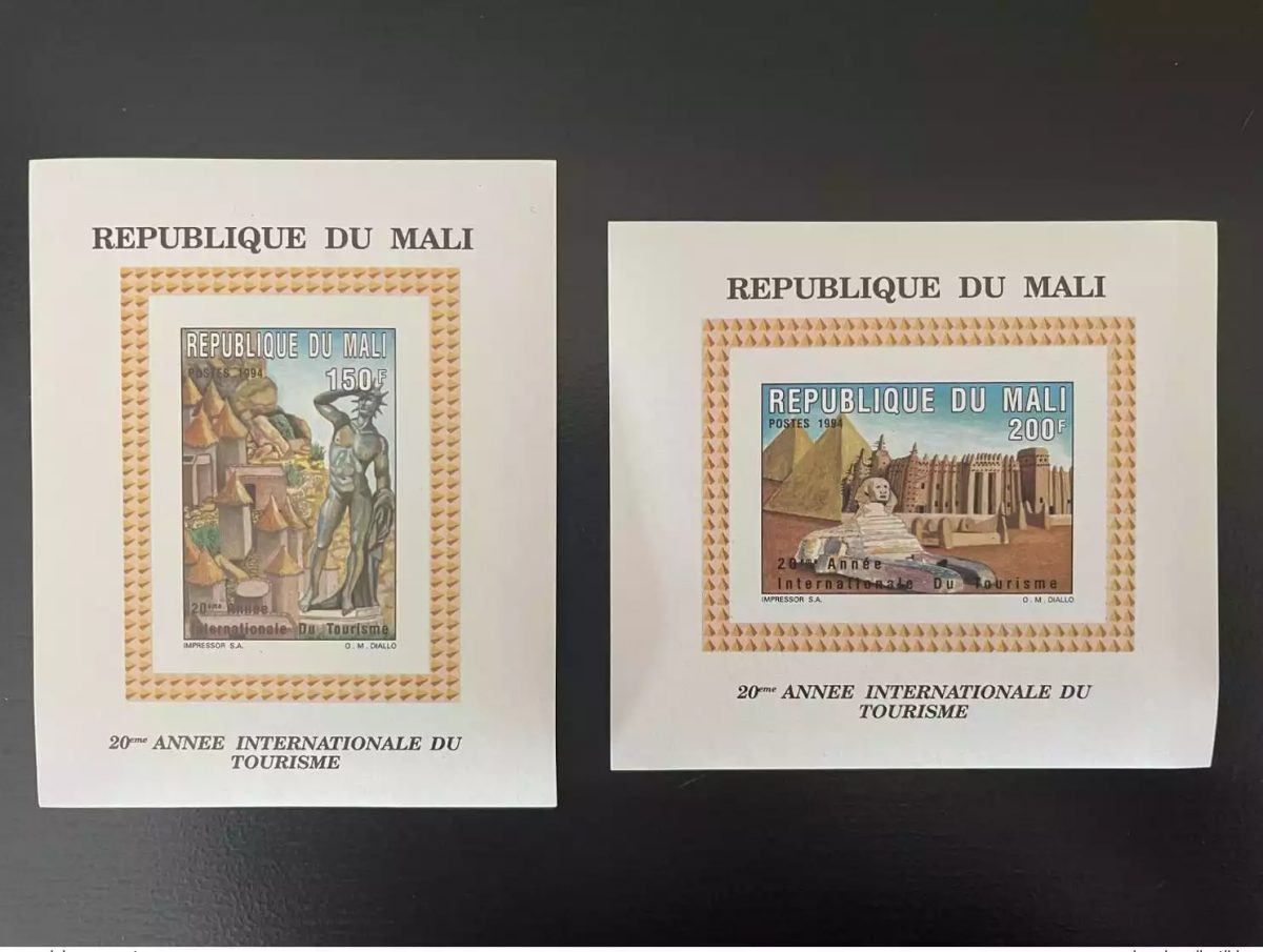 Mali 1994 Mi. 1325 - 1326A Blocs S/S Tourisme Pyramide Egypt Sphinx 2 val. MNH**