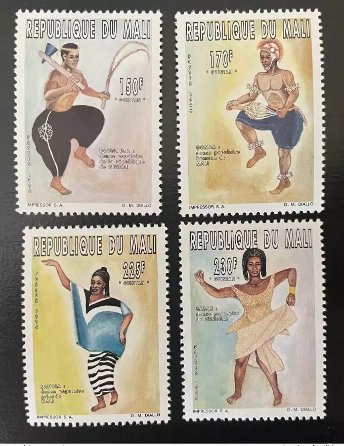 Mali 1996 Mi. Bl. 1651A - 1654A Traditional dances Tanz Dancing Danse MNH