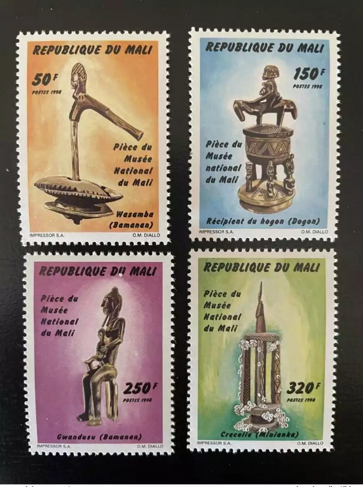 Mali 1998 Mi. 2120 - 2123 Pieces from the National Museum Art Kunst 4 val. MNH