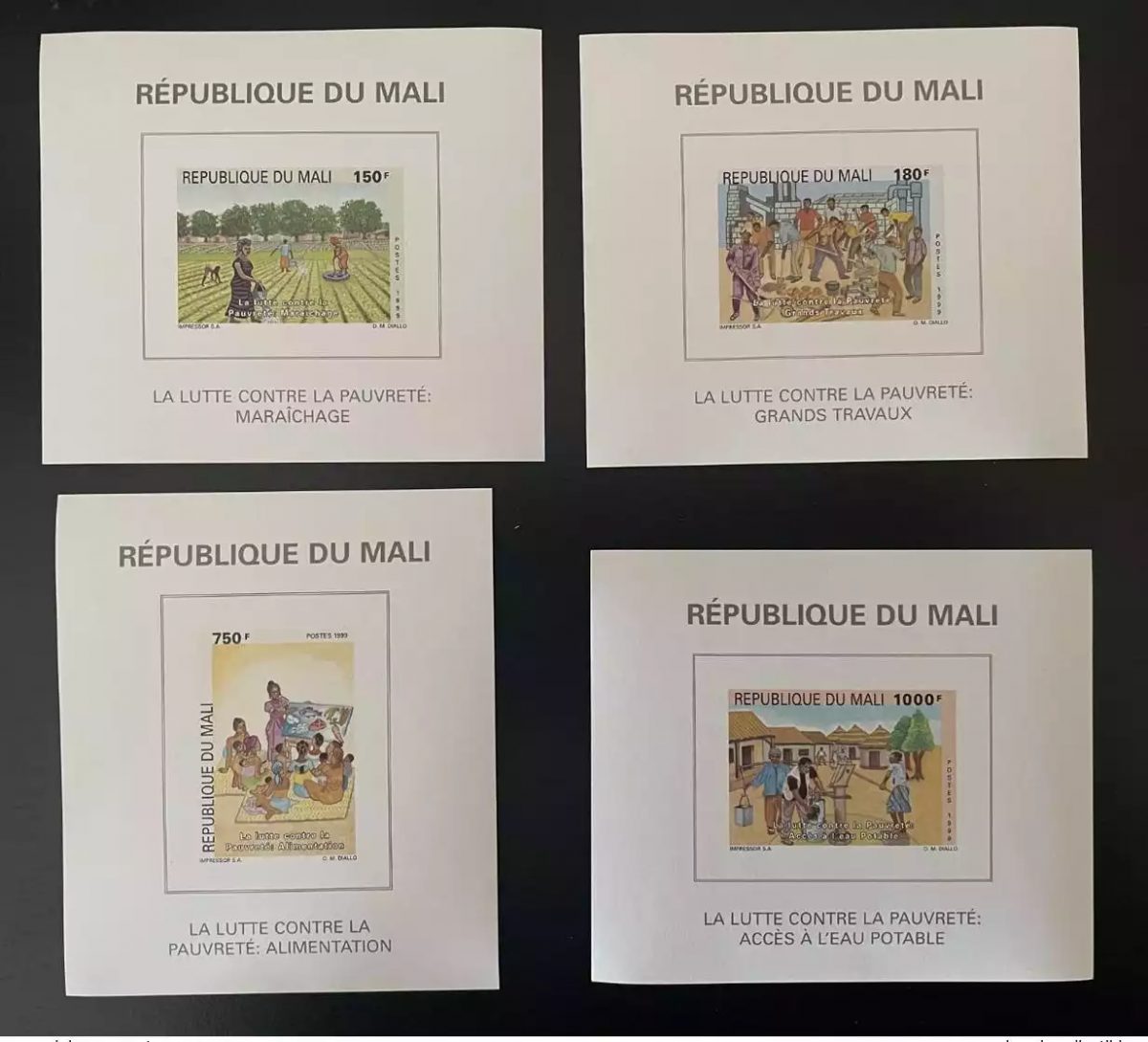 Mali 1999 Mi. 2219-2222 Souvenirblocks Armutsbekämpfung 4 Werte MNH**