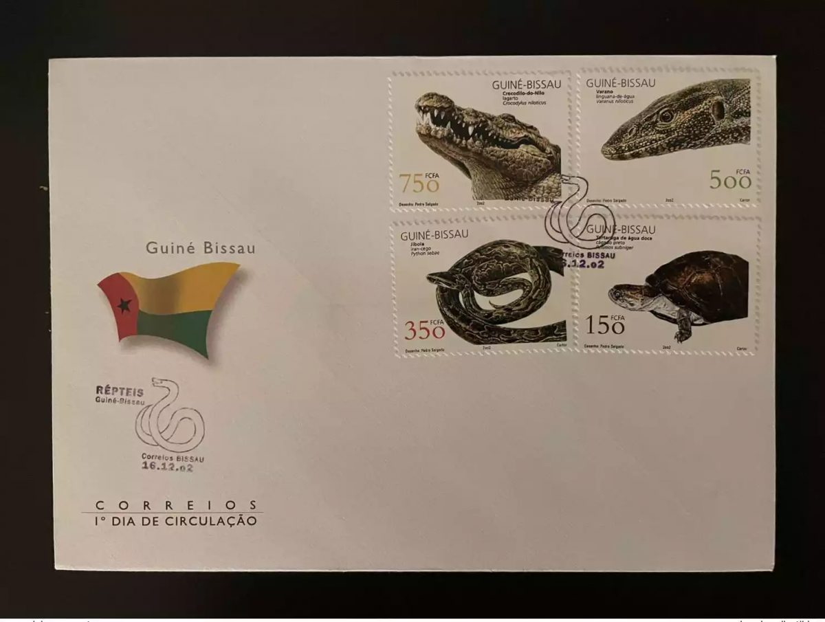 Guinea-Bissau 2002 Mi. 2029 - 2032 FDC Reptiles Snake Tortoise