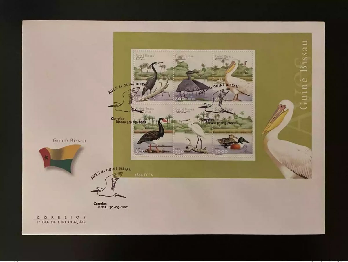 Guinea-Bissau 2001 Mi. Bl. 375 FDC Vögel Fauna
