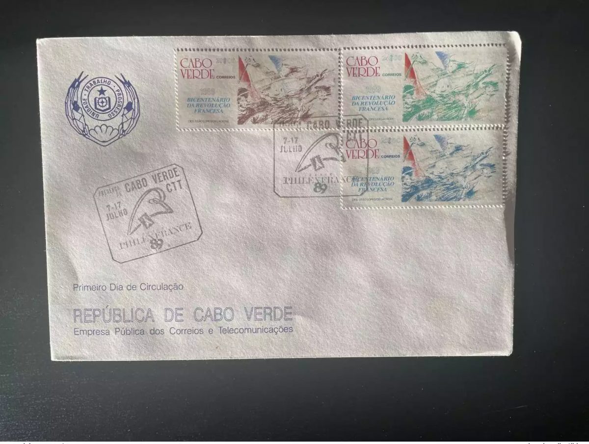 Kap Verde 1989 Mi. 560-562 FDC PhilexFrance Delacroix Revolution 1789