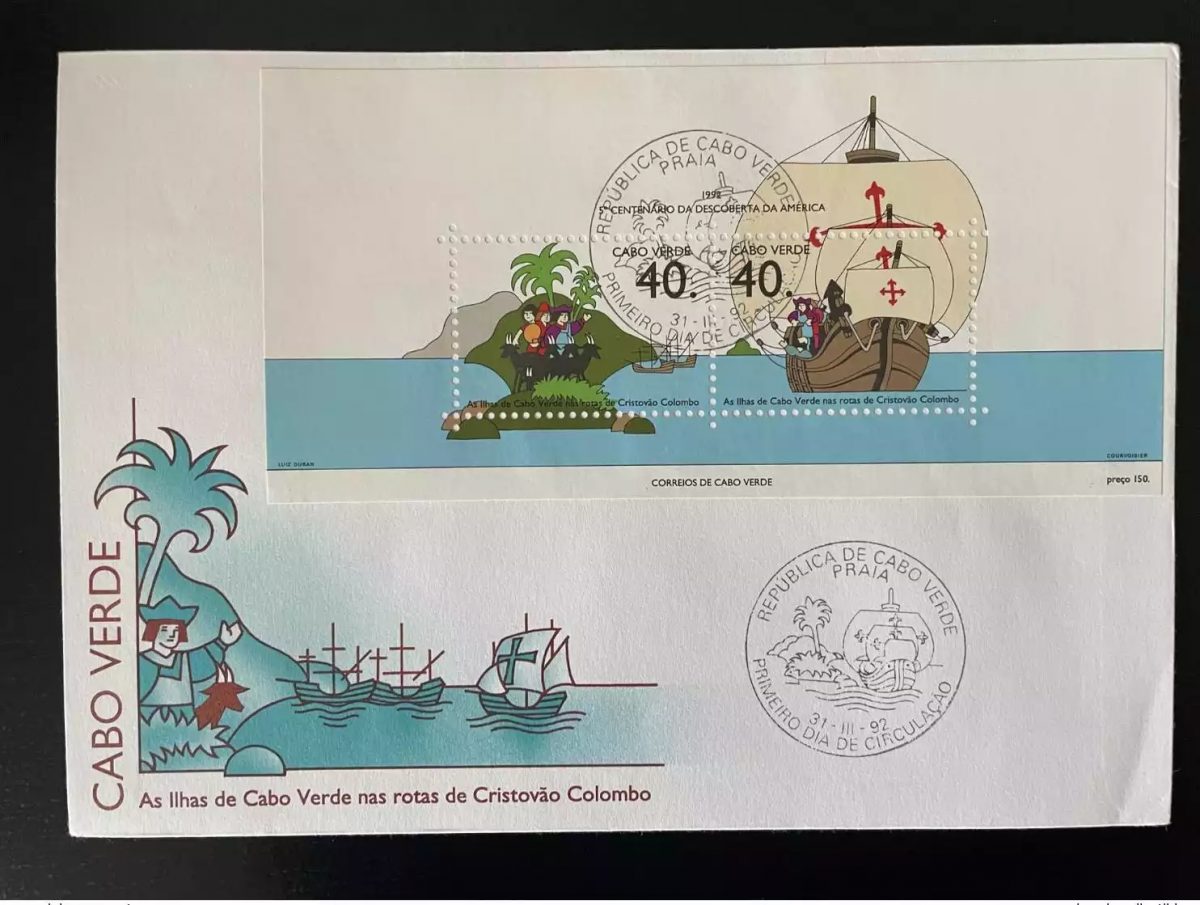Cabo Verde 1992 Mi. Bl. 20 FDC Cristovao Colombo Christopher Columbus Christophe
