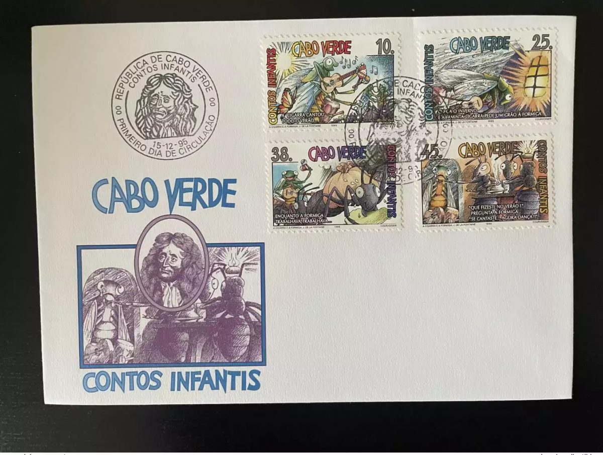 Cabo Verde 1995 Mi. 703 - 706 FDC Contos infantis Jean de la Fontaine Contes