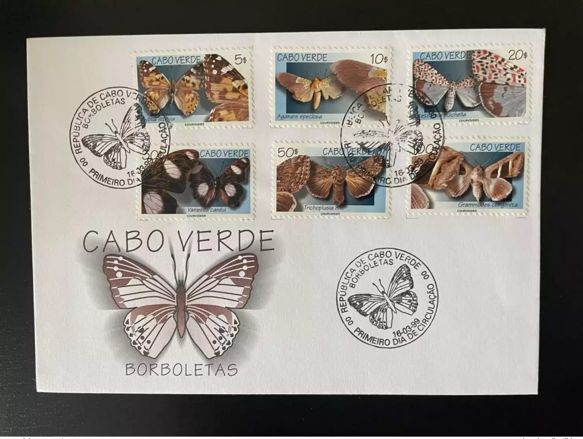 Cabo Verde 1999 Mi. 753 - 758 FDC Papillons Borboletas Butterflies insectes
