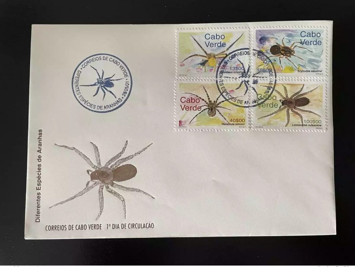 Cabo Verde 2001 Mi. 788 - 791 FDC Aranha Spider Araignées Insects Insectes