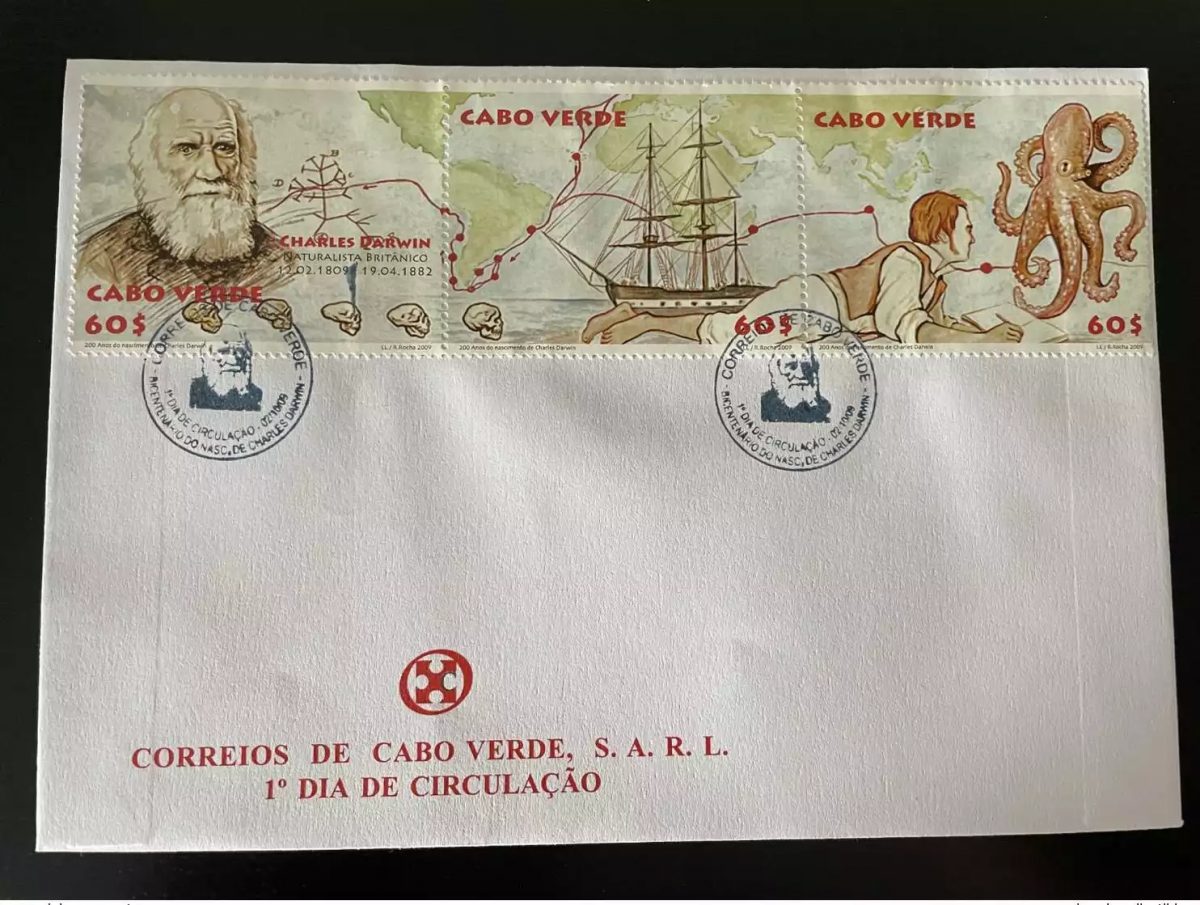 Cabo Verde 2009 Mi. 943 - 945 FDC 200 anos Years Darwin octopus boat