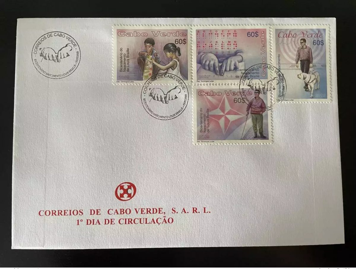 Cape Kap Verde Cabo Verde 2009 Mi. 939 - 942 FDC Louis Braille