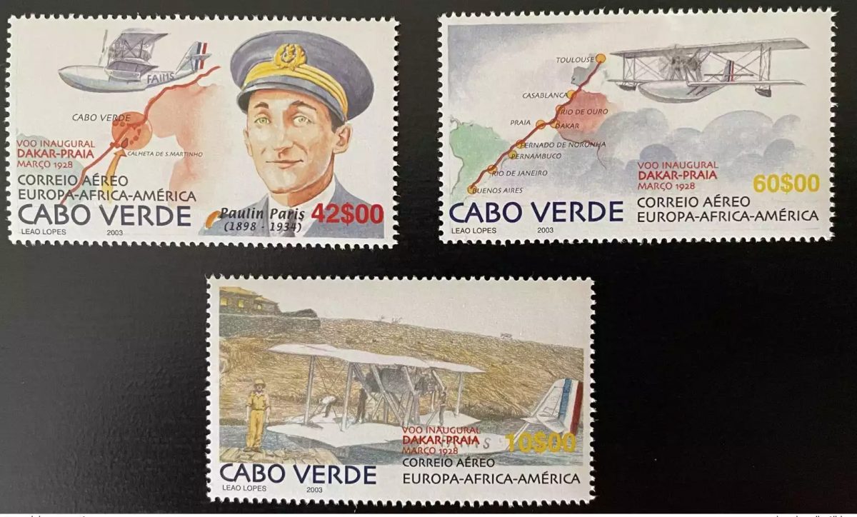 Cabo Verde 2003 Mi. 838 - 840 Dakar Praia Correio Aéreo Airplane