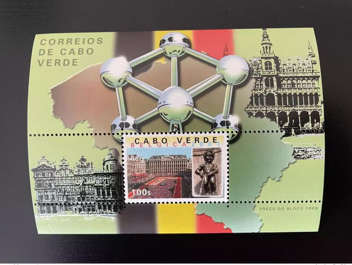 Cabo Verde 2001 Mi. Bl. 34 Expo Belgica Atomium Bruxelles Brussels Manneken Pis