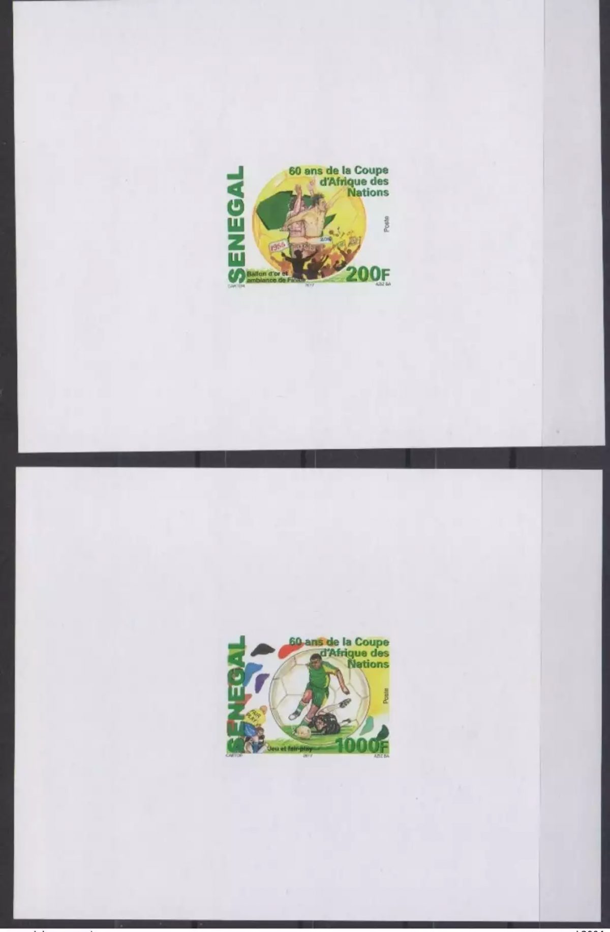 Sénégal 2017 Mi. 2246 - 2247 épreuve de luxe Coupe Afrique Nations Football CAN
