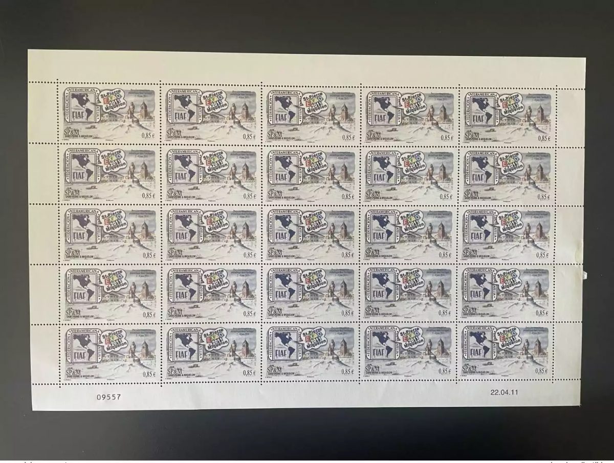 SP&M SPM Saint-Pierre Miquelon 2011 YT n°1007 Expo Map planche full sheet MNH