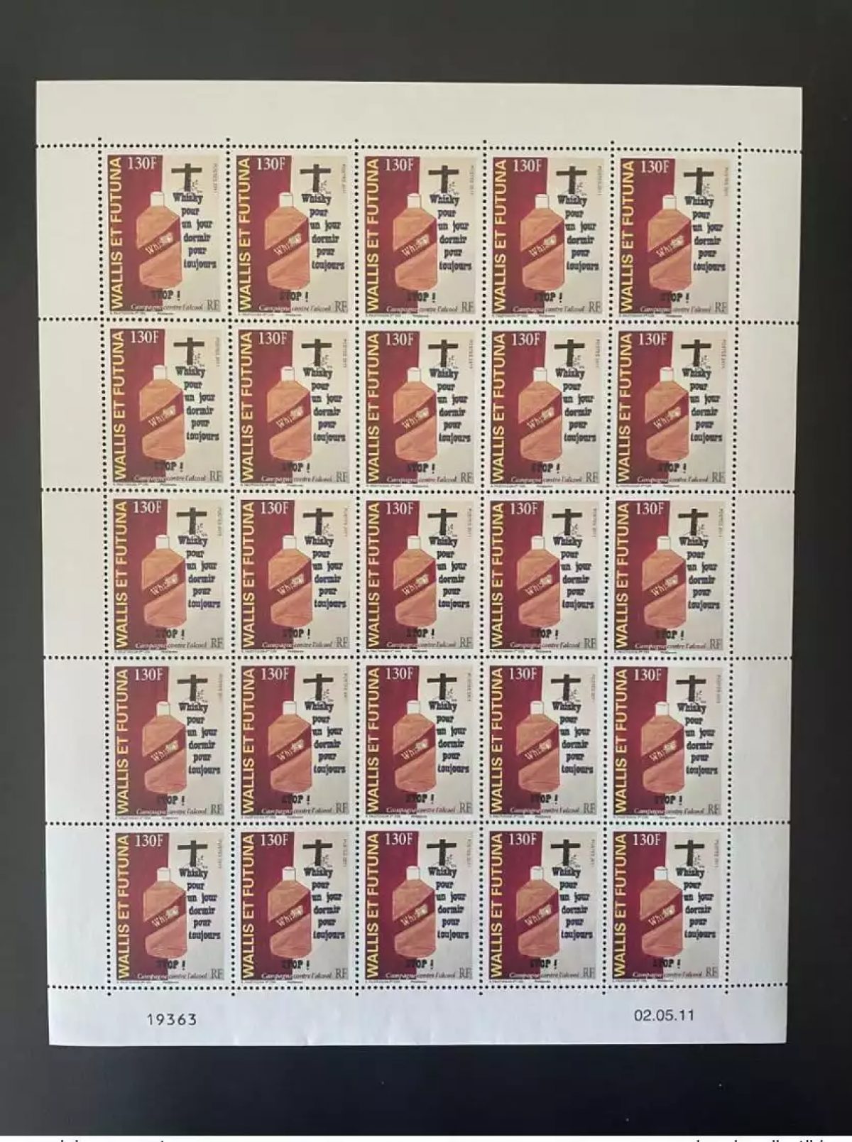 Wallis und Futuna 2011 YT Nr.752 Gegen Alkohol Bogen MNH**