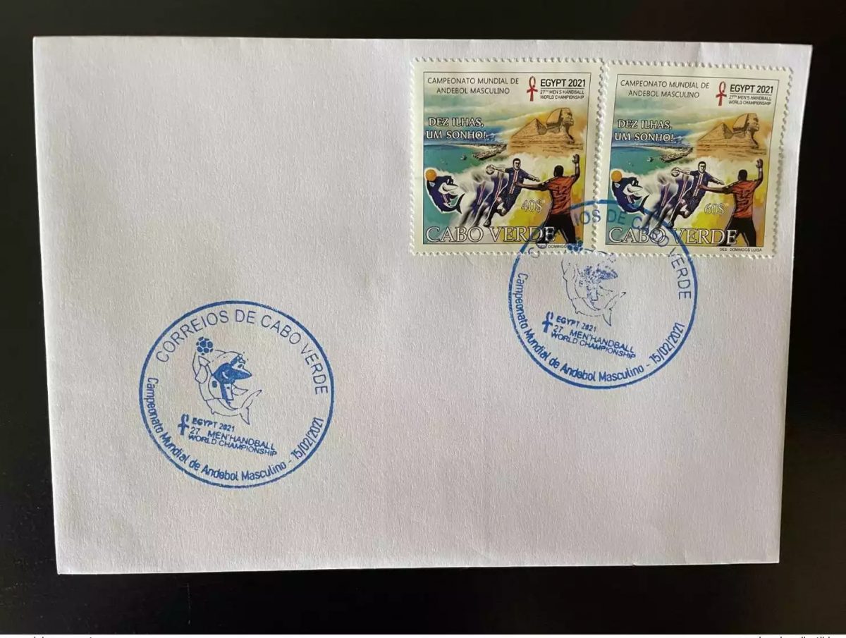 Cabo Verde 2021 FDC Mi. ? Egypte Handball World Championship Sphinx 2 val. MNH