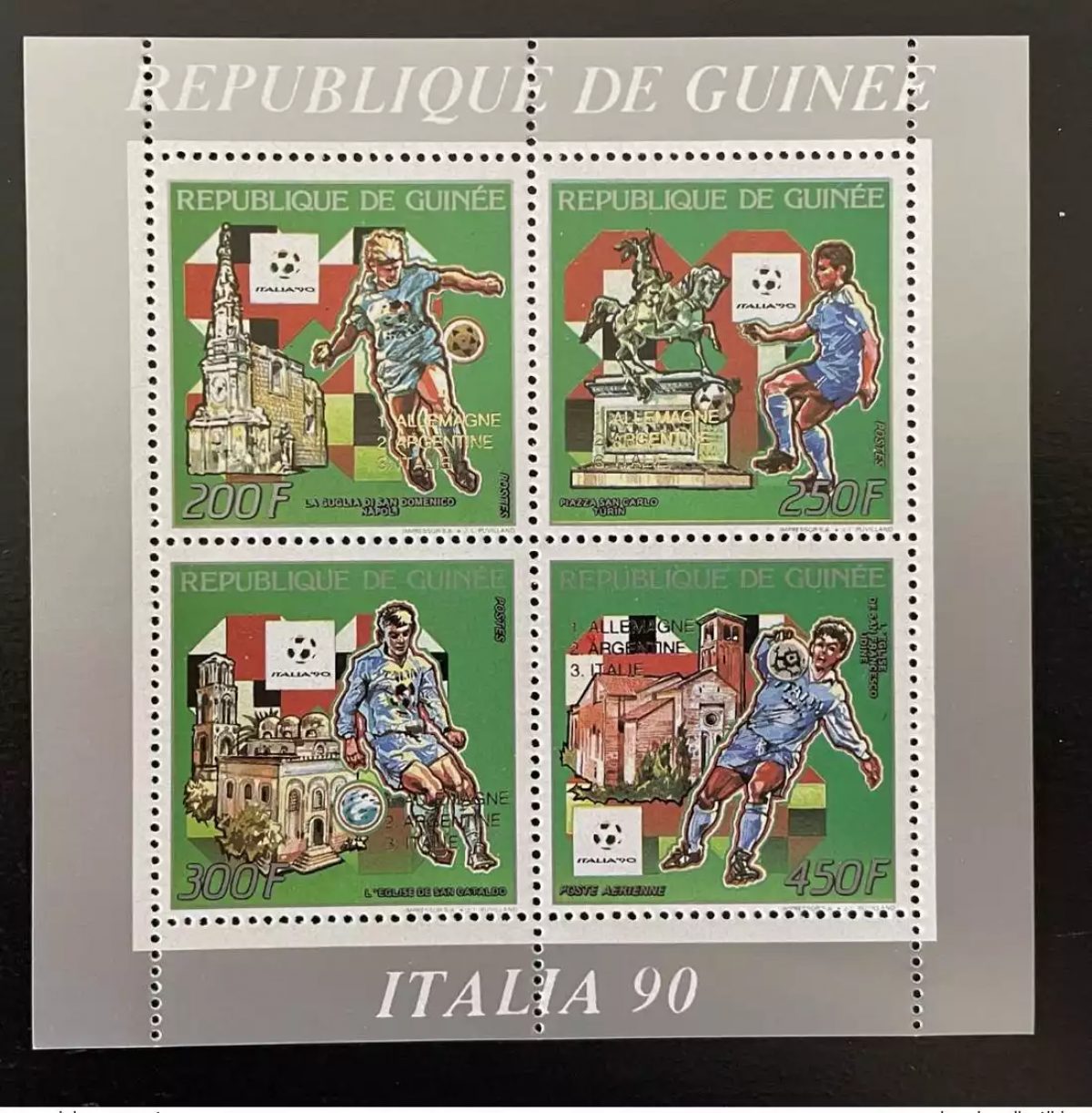 Guinea 1990/1993 OR Overloaded Mi. 1403-1406a Klb M/S Italy FIFA Soccer