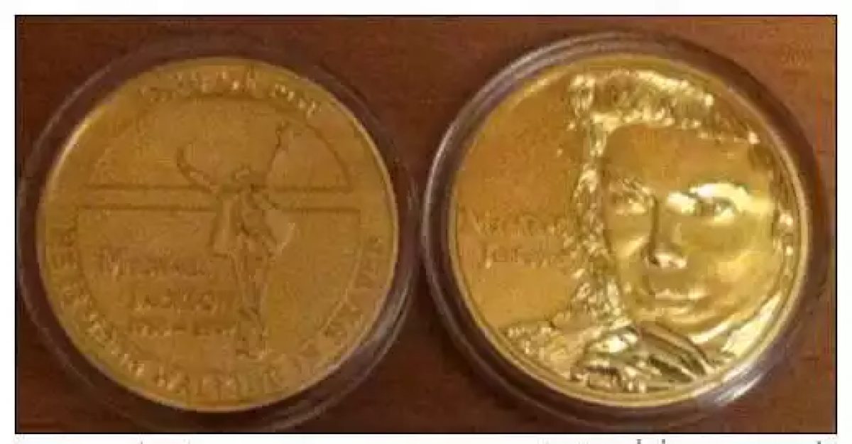MICHAEL JACKSON MEDAILLE DOREE VERGOLDET KING OF POP MÜNZE GOLD model 1