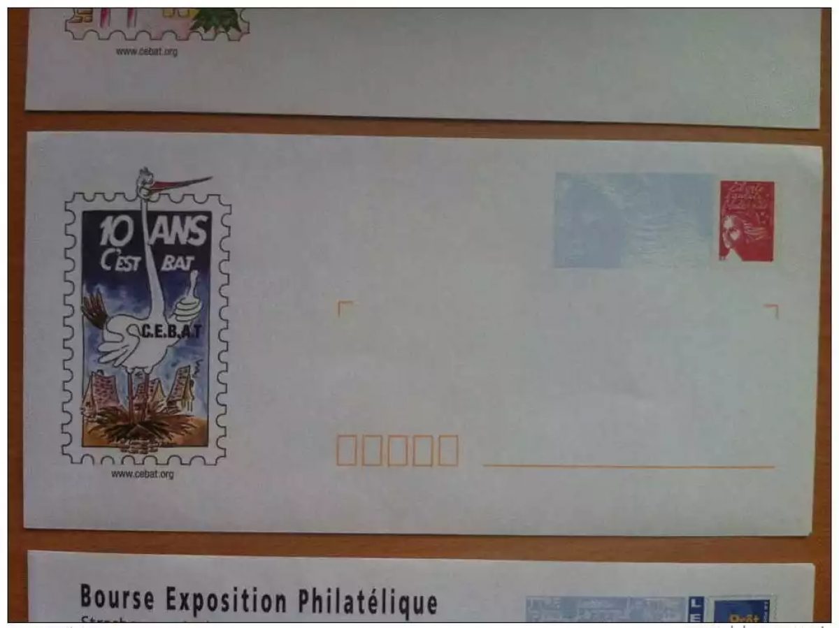 FRANCE 2005 P.A.P. n°1 10 ANS DU CEBAT CIGOGNE ALSACE MAISONS ALSACIENNES NID