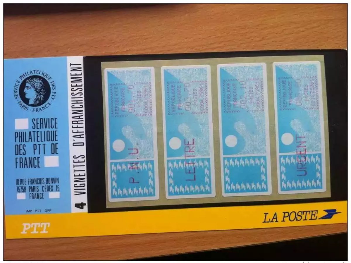 FRANCE ATM LISA 1985 YVERT n°88 à 91 PLAQUETTE Michel Nr 6.18spE Service P.T.T.