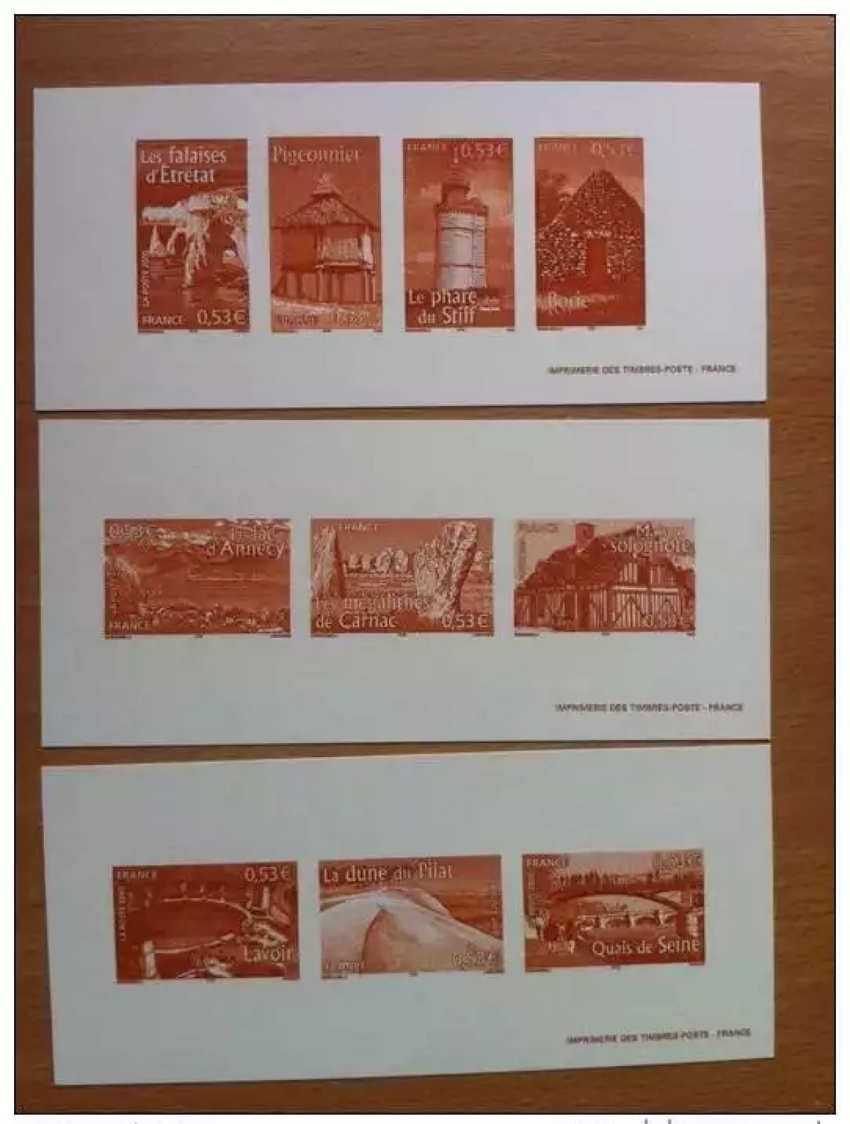 FRANCE 2005 - GRAVURES POSTE 3814 à 3823 PORTRAITS DE REGIONS LA FRANCE A VOIR