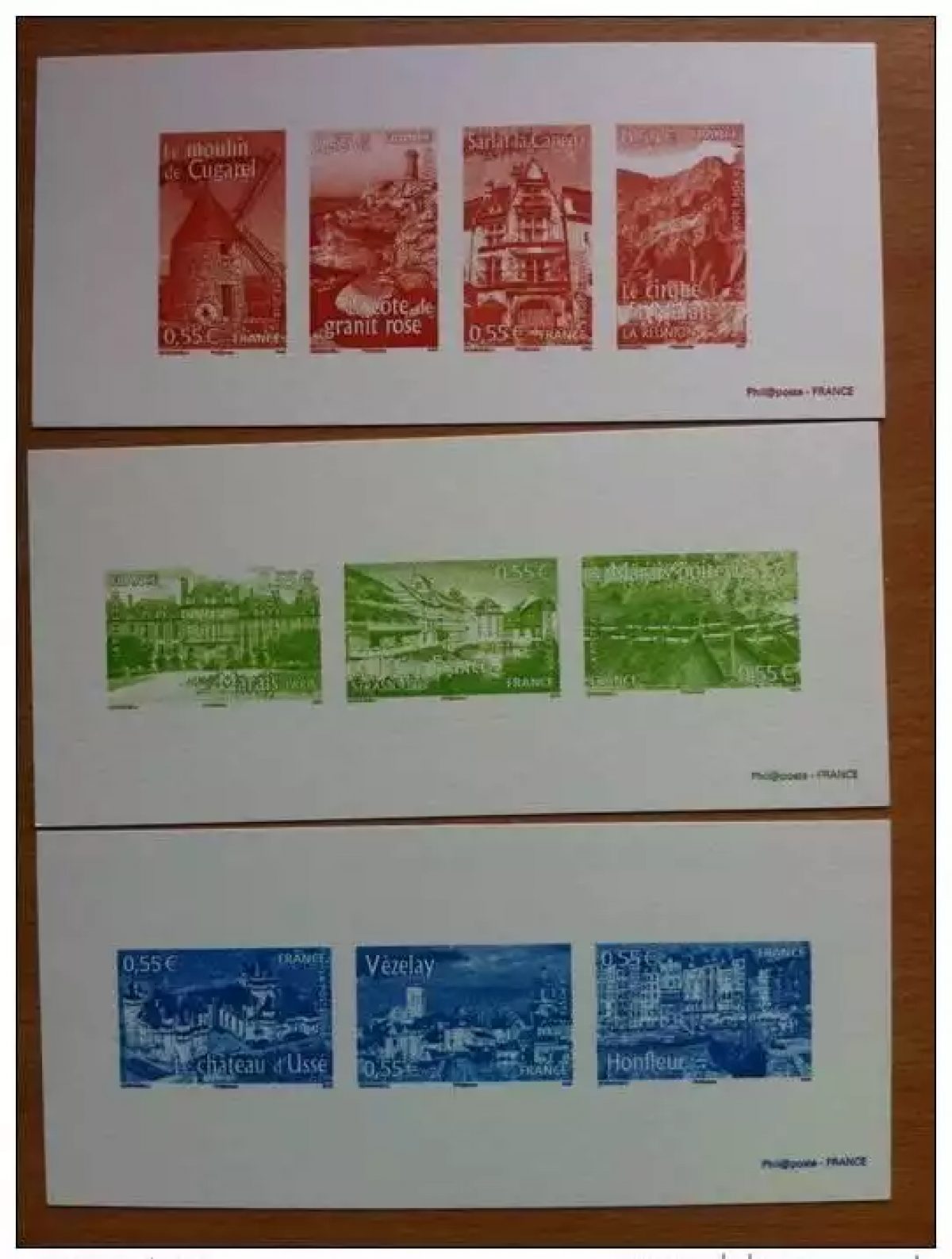FRANCE 2008 -ENGRAVINGS EXT. 4161 TO 4170 PORTRAITS REGIONS A VOIR BLOC