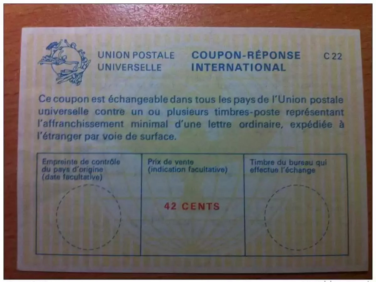 USA 42 Cent Postfrisch UPU Weltpostverein INTERNATIONALER ANTWORTSCHEIN C22