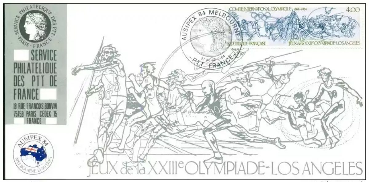 006 Carte officielle Exhibition Melbourne 1984 France Jeux Olympiques