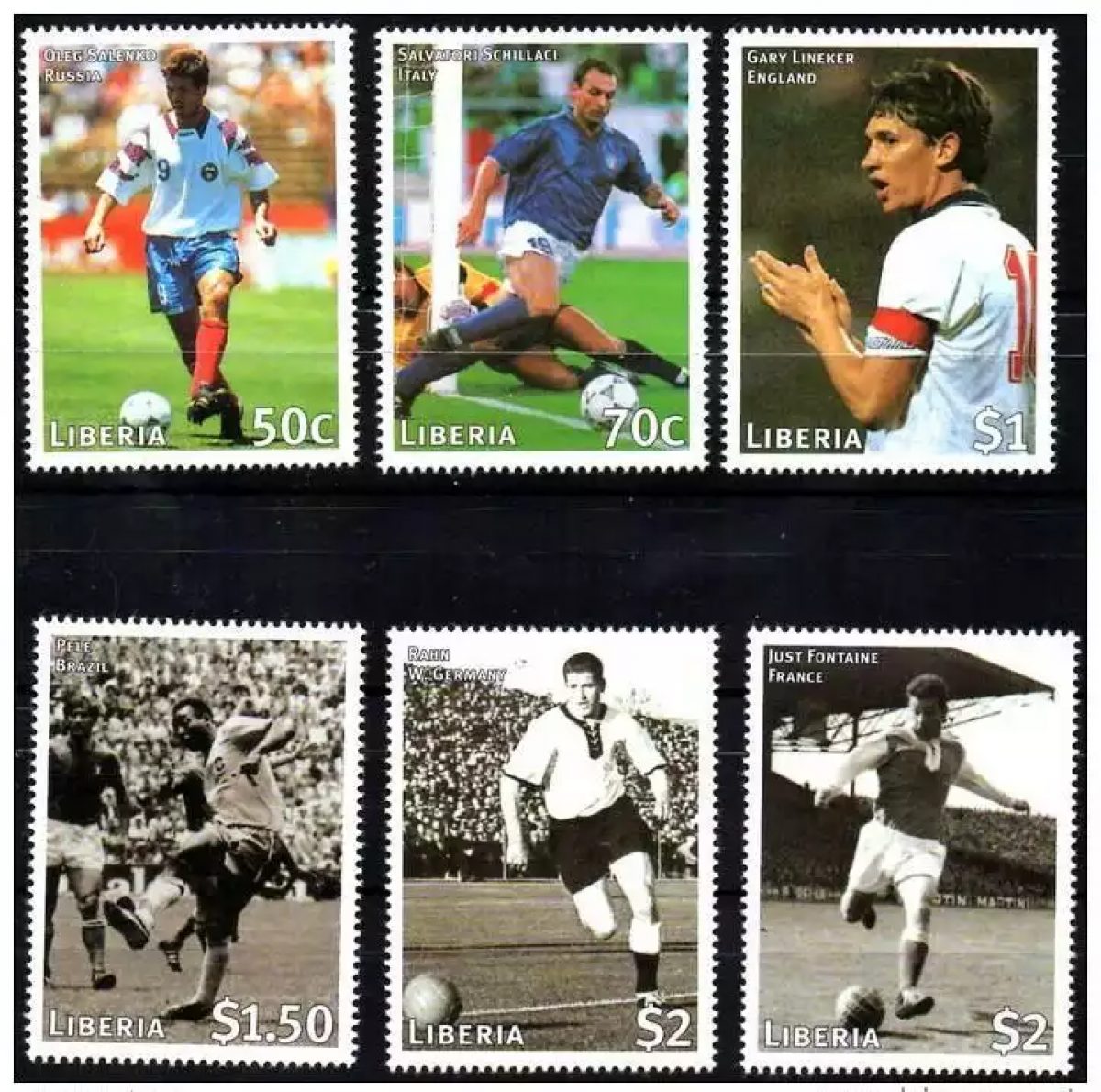 LIBERIA 1998 FOOTBALL COUPE DU MONDE FRANCE ´98 Mi. 1949-54 Yvert 1531-36