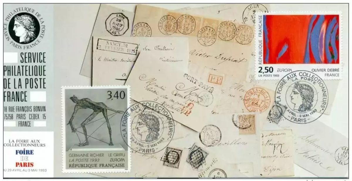 102 Offizielle Ausstellungskarte Paris Messe 1993 FDC Europa CEPT G. Richier