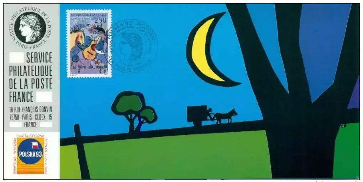 104 Offizielle Karte Ausstellung Poznan 1993 FDC Fahrendes Volk Gitarre Musik