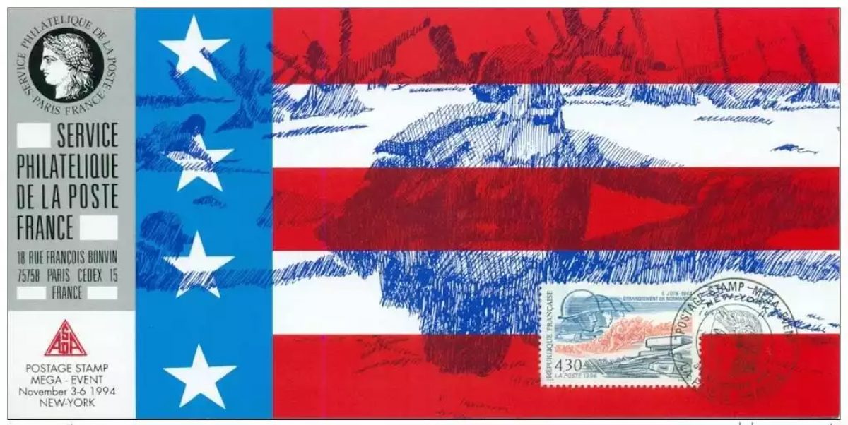 124 Carte officielle Exhibition New York 1994 FDC Normandie 1944 Guerre Mondiale