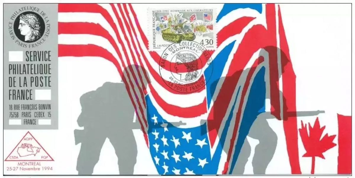 125 Carte officielle Exhibition Montreal 1994 FDC Guerre Mondiale Char Soldat