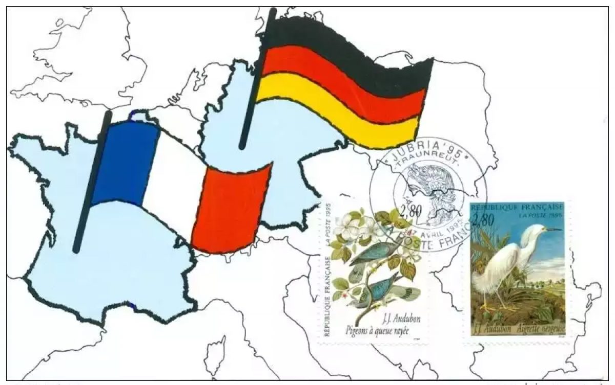129 Carte officielle Exhibition Traunreut 1995 FDC deutsch-französische
