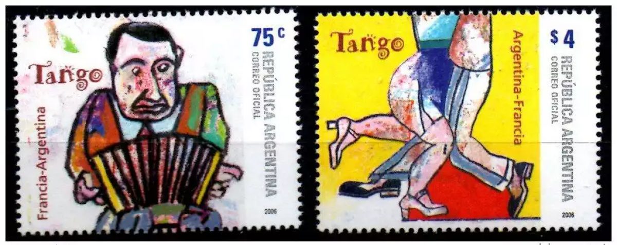Joint issue France Argentina 2006 Le Tango Yvert 2614 2615 price 5 Euro