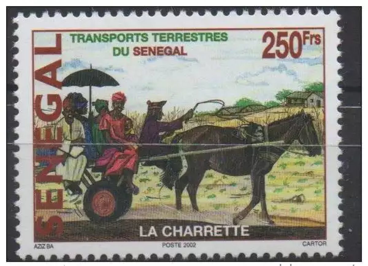 Sénégal 2002/2004 - 250 F Charrette Cheval Chevaux Horse  ** MNH RARE