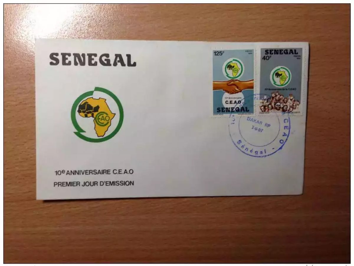 Sénégal FDC 1er premier jour 1987 10e anniversaire CEAO