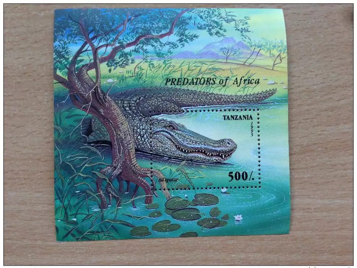 Tanzania 1995 Crocodile Aligator Predators of Africa Krokodil 1 S/S MNH**