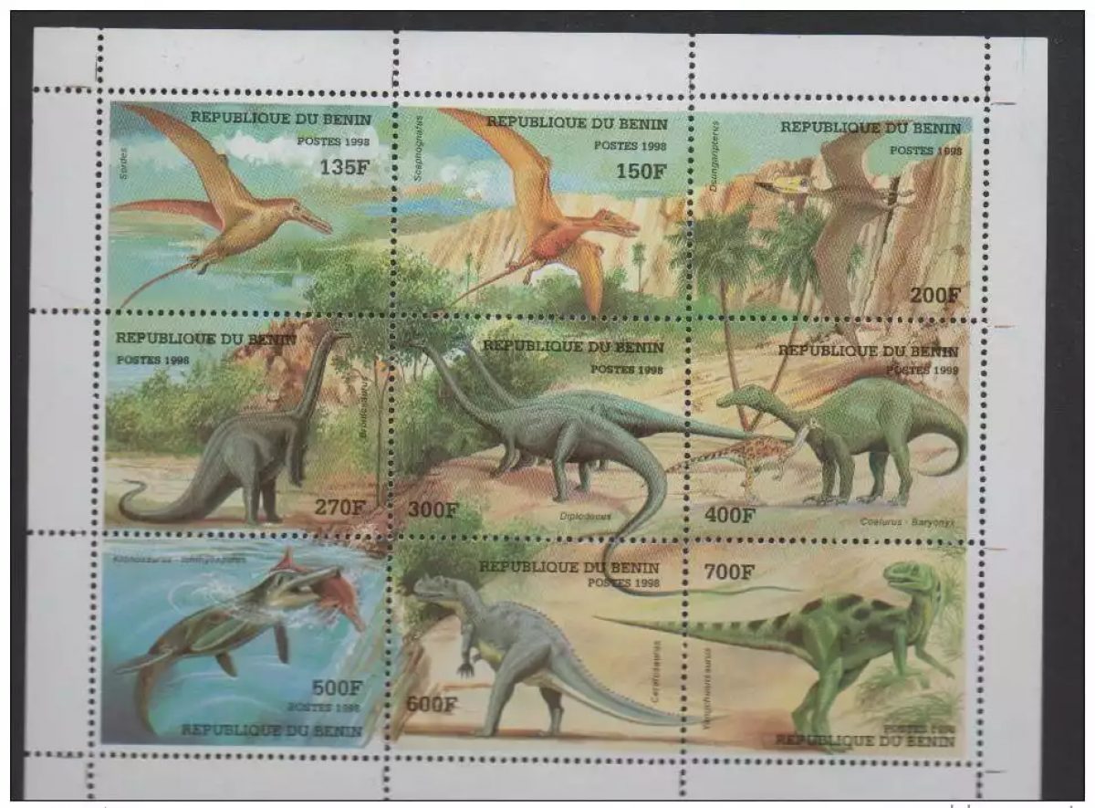 Bénin 1998 Bloc Block Dinosaures Dinosaurier 9 timbres