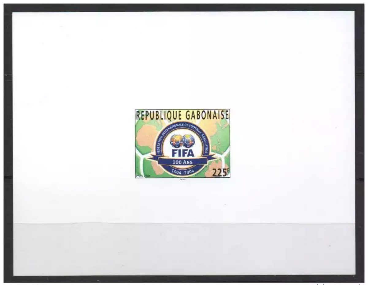 Gabon  2004 Proof épreuve de Luxe FIFA 100 ans Football 1904-2004  Rare !!
